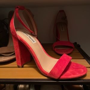 Red Suede Steve Madden Heels - women’s size 7.5